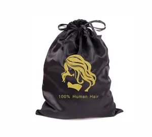 Satin storage bag drawstring imitation silk bag, suitable for wig jewelry toys dustproof wig storage bag, satin drawstring bag for hair storage dustproof imitation silk storage