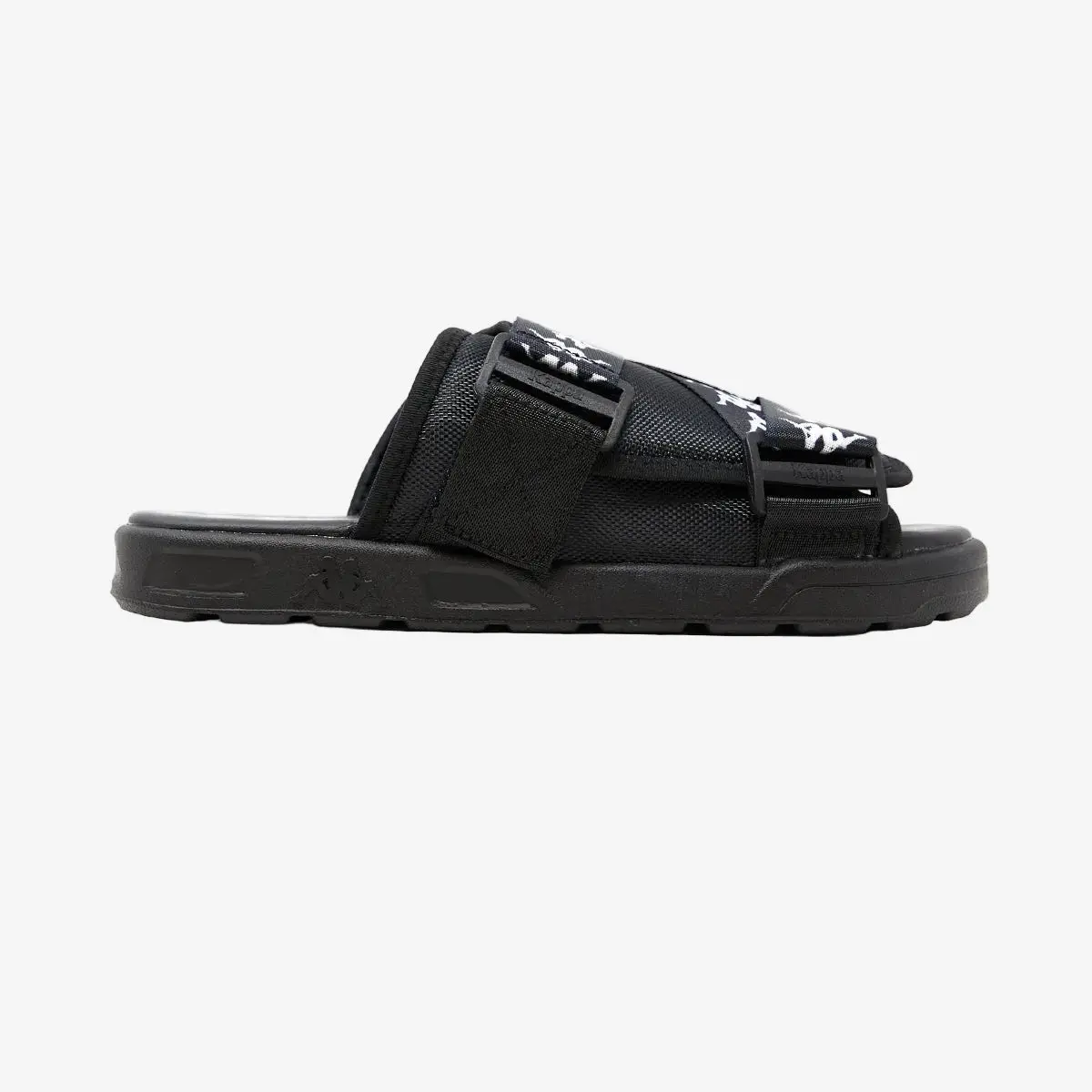 222 Banda Mitel 1 Sandals - Black White Black | Mens & Womens Unisex Footwear