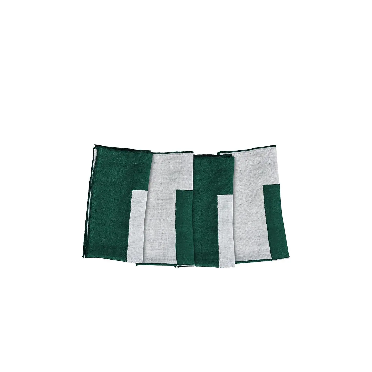 Misette Linen Embroidered Napkins Set Of 4 in Green Misette Linen Embroidered Napkins Set Of 4 in Green