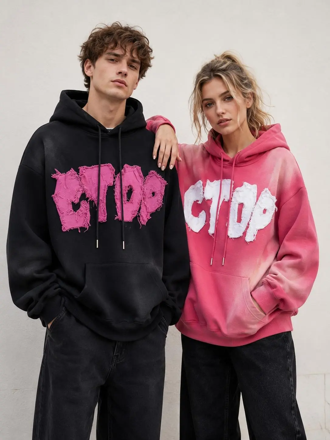 Men's Y2K Distressed Letter Patchwork Pullover Hoodie - Gradient Washed, Drawstring Hood, Kangaroo Pocket, Relaxed Fit, Heavyweight, Vintage Aesthetic, 3-Color Casual Streetwear for Fall Winter Youth Daily Wear clothes