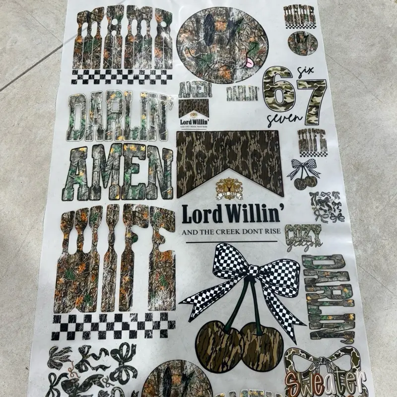 Camo me up DTF PREMADE 30"X48” GANGSHEET, DTF, DTF TRANSFERS,