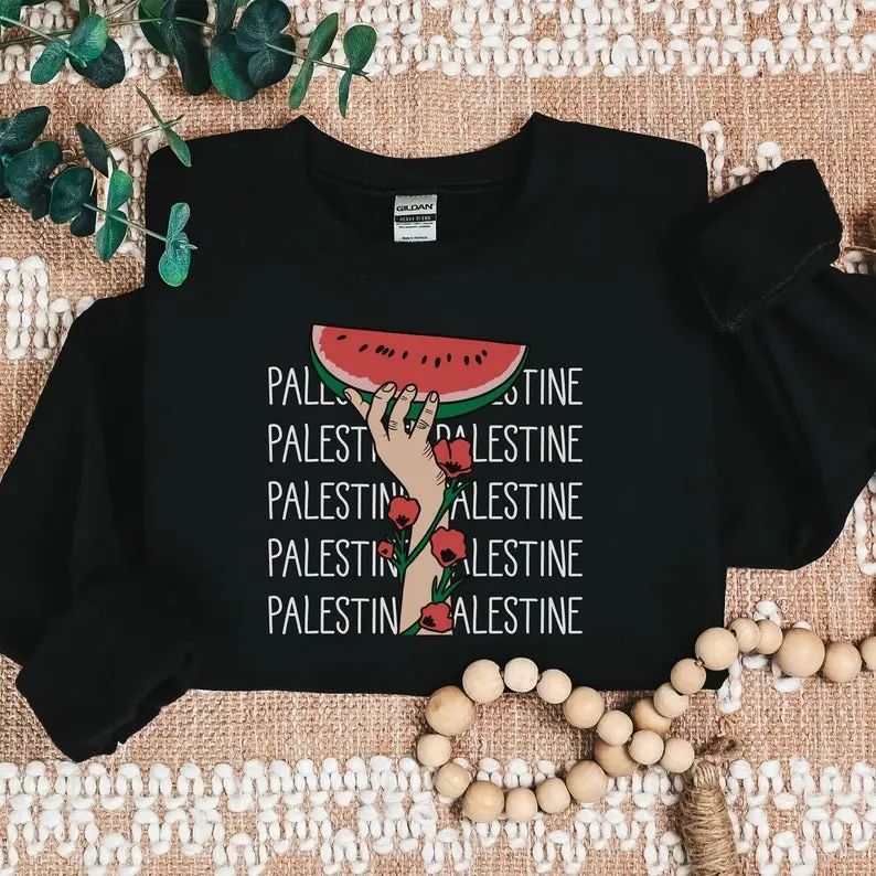 Free Palestine Sweatshirt, Free Palestine hoodie, Muslim woman clothing, muslim apparel, hijabi sweatshirt, Casual Cotton Check Comfortable Womenswear Elegant