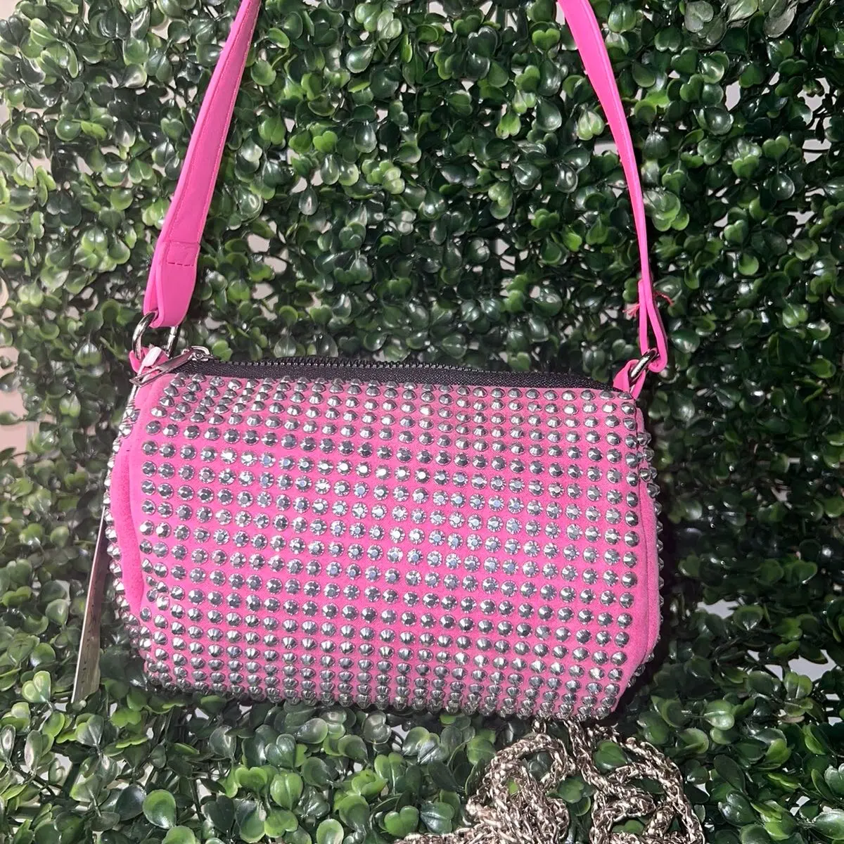 Pink rhinestone bag /Crossbody
