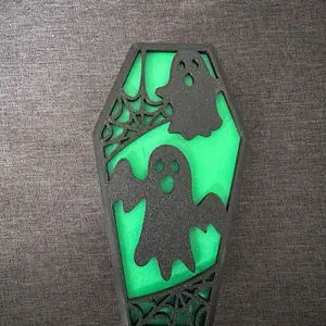 Coffin shaped spooky ghost storage