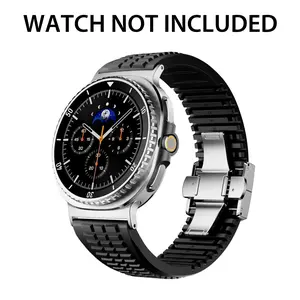 CRAZYGRASS Silicone Watch Band  for Men women | Breathable Grenade Strap Fits 40mm 44mm 46mm Square Smartwatch Rugged Heavy Duty Modern Design for Galaxy Watch 8 Classic Sport Strap with Hidden buckle  [WATCH NOT INCLUDED] Wearable