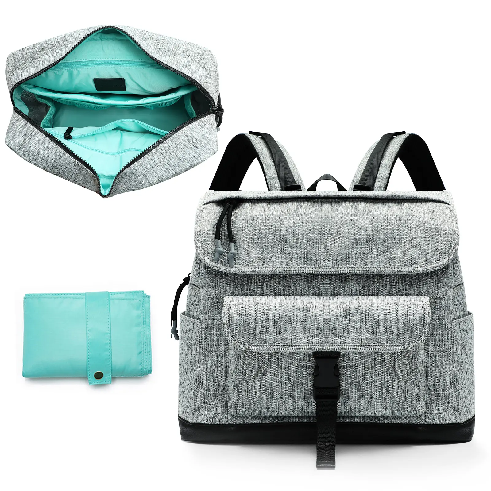 Miss Fong × MOMINSIDE Oxfard Daily Bag Casual Carry-on Travel Backpack, Unisex Small Backpack with 12 Pockets, Lightweight Mom Bag for On The Go Stroller, Holiday Birthday Gift