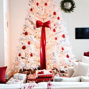 Jumbo Bow Hanging Metallic Red Decor Ornaments 46cm x 160cm x 10cm for Christmas Home Parties Birthdays and Anniversaries Hangable Decoration