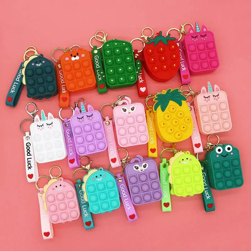 Fidget Toys Silicone Push Bubble Crossbody Bag Sensory Reliver Autism Adults Kids Handbag Squeeze Toys for Kids Gifts