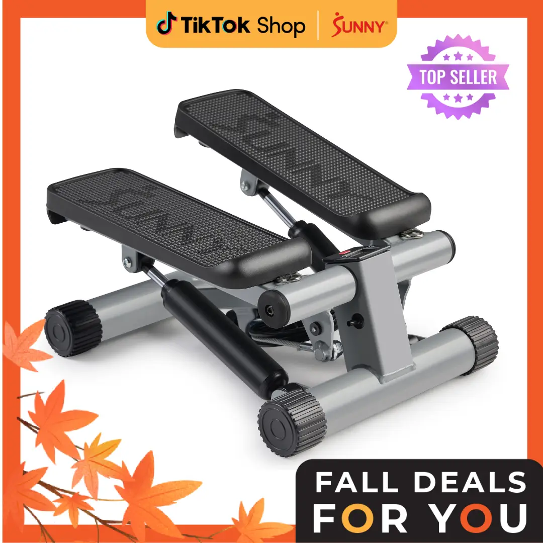 Mini Stepper w/ Resistance Bands - Compact Home Cardio Work Out Machine, Max 300 LBS Capacity, Stair Stepper, Squat Trainer, Leg Thigh Toner, Portable