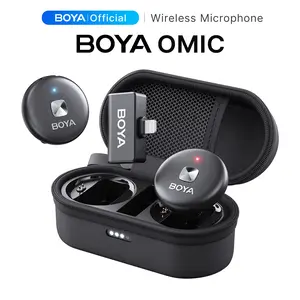 BOYA Omic Wireless Microphone for iPhone Android Smartphone Sports Camera Laptop Audio with Charging Case with Noise Cancellation