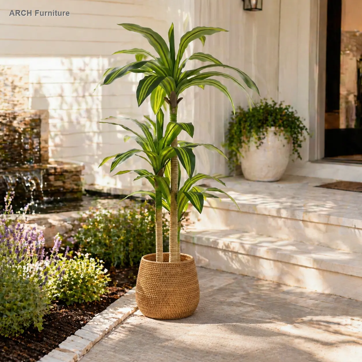 60" Tall Lifelike Artificial Dracaena Tree - 1pc Set with Black Plastic Pot, Home Decor, Aesthetic Home Decor, Living Room Decoration Supply,dorm essentials
