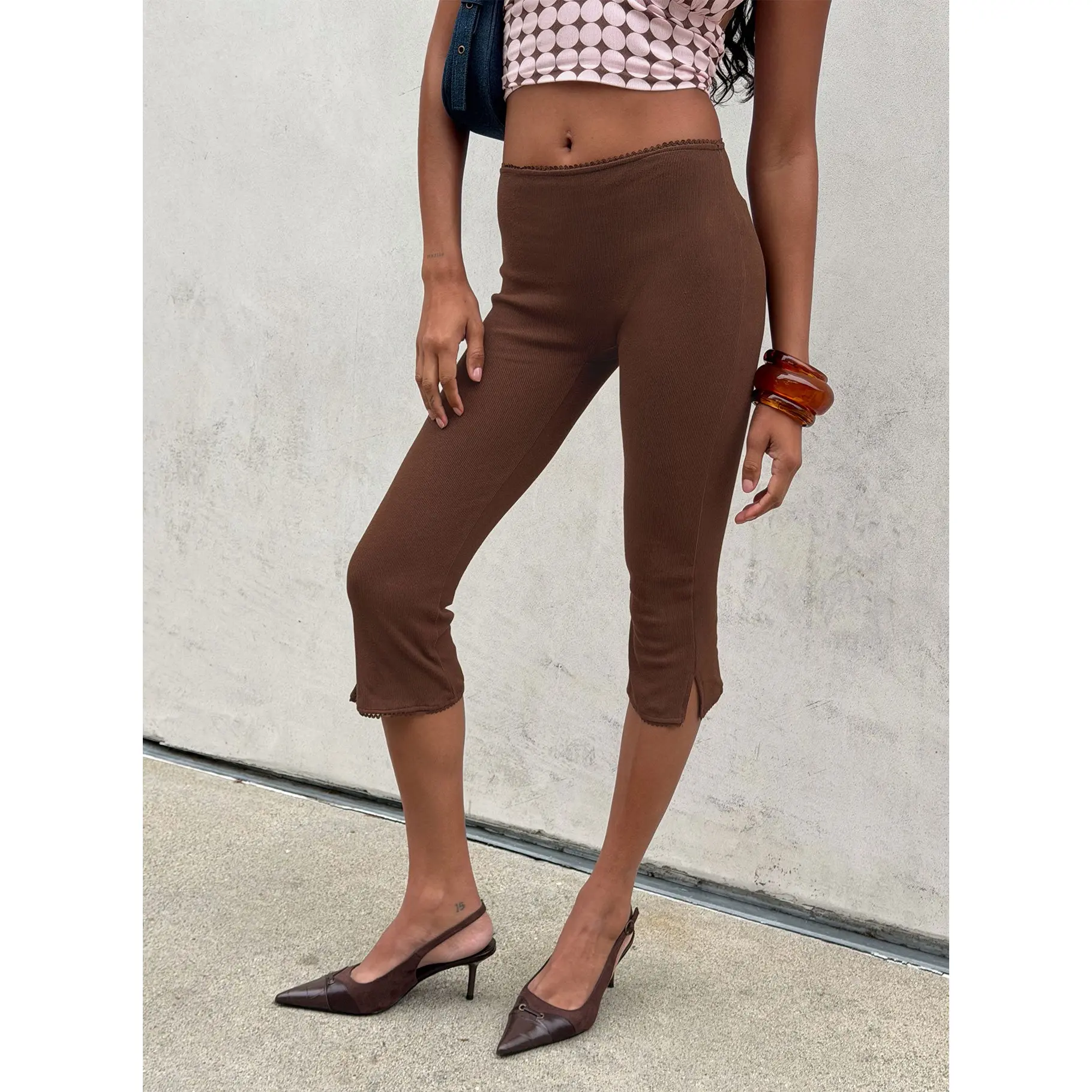 Baseline Rib Capri Pants Chocolate Baseline Rib Capri Pants Chocolate
