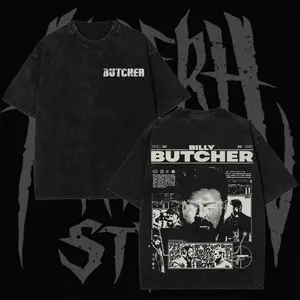 [Collection] Billy Butcher The Boys Exclusive Edition Graphic T-Shirt – Vintage Comic Vibe Washed 100% Cotton TV Series Tee, Oversized Streetwear Shirt for Men Women, Gift for Fan, Gift for Him