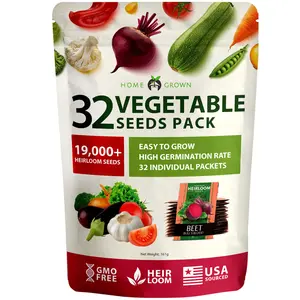 Survival Vegetable Seeds Garden Vault - 32 Vegetable Varieties, 16,000+ Seeds, Non-GMO, 3+ Acre Home Garden, Emergency Bugout Gear Kit