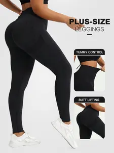 Women's Plus Size High Waist Yoga Pants, High Elasticity Quick-Dry Tight Fit Sports Long Pants, Mid-Waist Workout Shorts, Athleisure Fitness Leggings, Comfy Stretchy Leggings, Yoga Bottoms