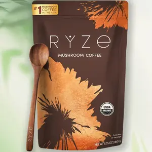 RYZE Mushroom Coffee USDA Organic InstantCoffee with 6 Adaptogenic Mushrooms and MCT Oil forBetter Energy