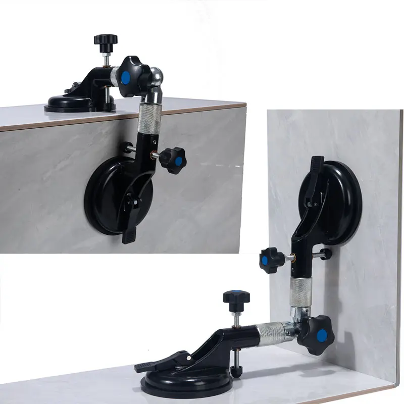 5-in-1 Adjustable Tile Leveling & Corner Clamp System - 130mm 8mm Thick Rubber Vacuum Suction Cup for 90 Degree Inside Outside Corner Fixing, Countertop Seam Puller, Stone Slab Lifter, Granite Marble Quartz Glass Wood Floor Installation Tool, Tile Install