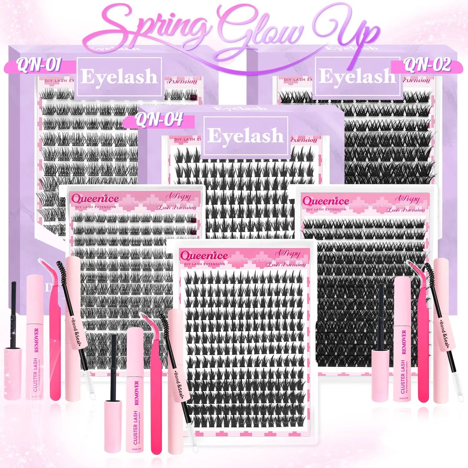 Lash Clusters with Spike Manga Wet Look Lash Clusters Kit DIY Eyelash Clusters Spiky False Eyelashes Lash Extension Individual Lashes Cluster Volume Cluster Eyelashes Eyelash Extensions Manga Lashes Clusters Wispy Eyelash Clusters