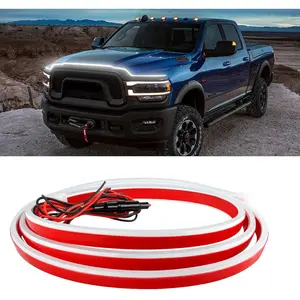 71 inch Car LED Hood Light Strip Universal12V Flexible Waterproof Daytime Running Lights Car Dynamic Scan-up Under Hood Light Strip Compatible with Ford Chevy Silverado Dodge Ram
