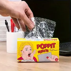 1 Box Stress Away Bubble Sheets - Desk Relax Gadget, Stress Relief Fidget, Anxiety Fidgets, Stress Relief Gadgets for Office & Party Supplies, Paper Bag, Bubble Film - Release The Pressure - Suitable For Gift Giving, Party Supplies, Office Relaxation