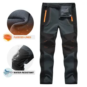 YSENTO Men's Waterproof Windproof Pants with Belt Snow Ski Hiking Insulated Pants Winter Fleece Lined Pants For Outdoor Camping  Ice Fishing work Tactical pants