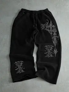 Unisex Casual Joggers, Unique Print Design, Comfortable Fitted Street Style Pants, Suitable for All Seasons, Runner Pants