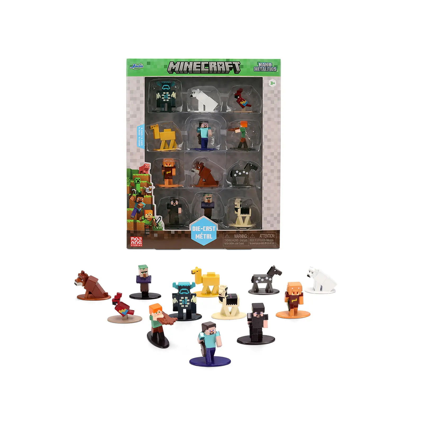 Set of 12 Diecast Figures "Minecraft" Video Game Wave 2 "Nano Metalfigs" Series Diecast models by Jada