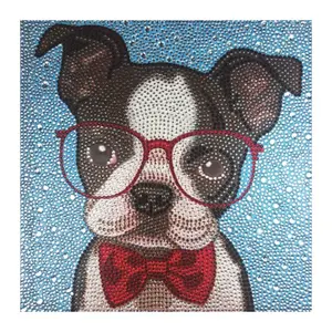 5D Full Drill Diamond Painting Kit for Adults and Kids DIY Art Set by Numbers 10x10 inch - Cute Dog
