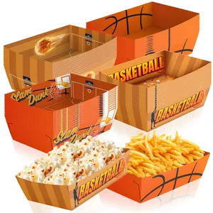 Basketball Party Decorations, 36pcs Basketball Serving Trays Basketball Popcorn Tray Basketball Food Trays for Basketball Birthday Party Decorations, Basketball Snack Trays for Basketball Decor