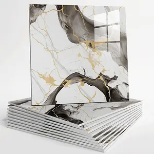 20pcs Waterproof Marble Tile Wall Panels, 11.8"x11.8" Adhesive Backsplash Tiles, PVC Wall Panels for Bathroom, Kitchen, Living Room Shower, Marble Backsplash Decorative Wallpaper