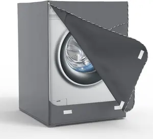 Washer/Dryer Cover for Front Load, Washing Machine Cover ,  and Anti-UV, Heavy Duty Oxford Washer Covers for Outside, 27"W x 33"D x 39"H -Gray
