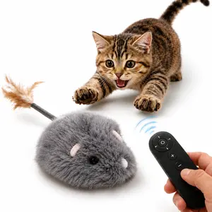 Indoor Cat Remote Control Mouse Toy - Dual-Motor Interactive Toy for Hunting Instinct, Obstacle Avoidance, Remote Play, Random Movement, Type-C Rechargeable, Universal Fit