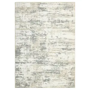 Abstract Print Beige Runner Rug - Contemporary, Modern, Washable Rug, Machine Washable, Non-Slip Floor Carpet with Harmonious Hues, 2x6 ft for Home Use, Machine Washable Rug