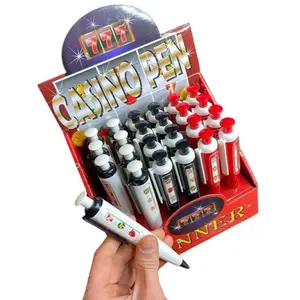24 Casino Slot Machine Pens – Push & Spin to Win! Fun Novelty Gift for Gamers