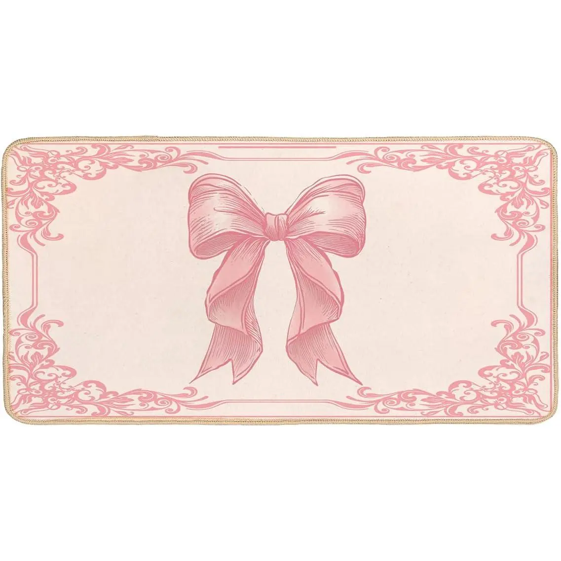 Front Coquette Pink Bow Door Mat, Front Door Mat Indoor Entrance, Coquette Room Decor, Welcome Mat, Door Mat Indoor Entrance, Vintage Rug, Cute Kitchen Mat,Cute Welcome Mat 18 x 30 Inch Doormat
