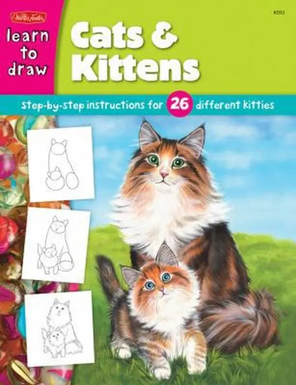 USED Book - Cats & Kittens: Step-by-step Instructions for 26 Different Kitties by The Creative Team at Walter Foster Publishing (Paperback) - english