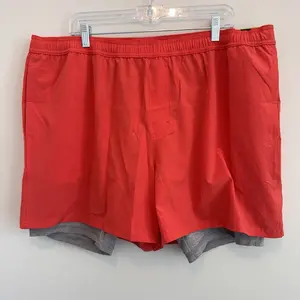 DSG Men's 2-in-1 Agility Short XXL Red Sun 5" Inseam Compression Liner NWT