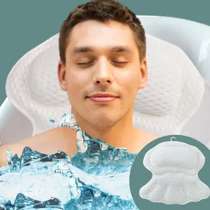 4d bathtub pillow with 8 strong nonslip suction cups bath pillows for tub luxury bath pillow headrest bath pillows for men women tub neck pillow for bath fits all bathtubs
