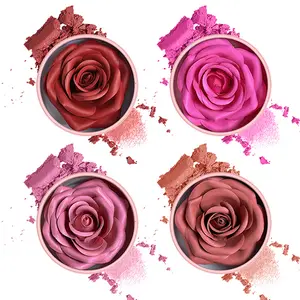 3D Rose Petal  Long Lasting Peach Glow Natural Floral Scent Silky Smooth Powder Romantic Rose Design Luxury Cosmetic Gift Lightweight Flower Makeup light pink   color   palette    pink satin won young blush