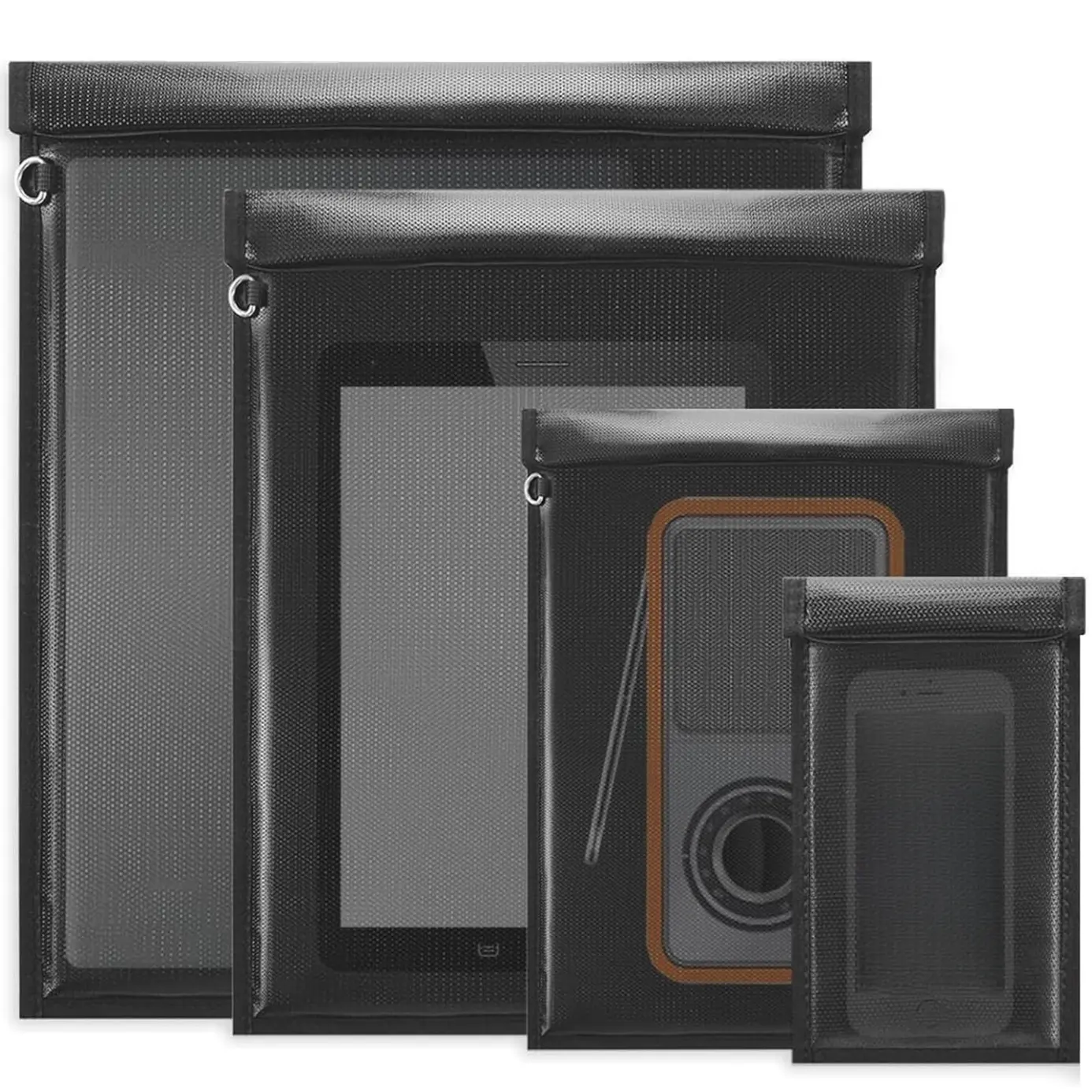 4-Pack Faraday Signal Blocking Bag, EMP Electromagnetic Pulse Protection Cage, Anti-relay Theft For Car Key Fobs & Anti-tracking Shield For Phones, Tablets, Digital Devices, Signal Isolation Storage Pouch For Radio Equipment & Documents