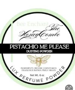 Bee Enchant’s Pistachio Me Please Custom Body Dusting Perfume Powder- Scented - Finely Milled powder Talc-Free Fragrance Vanilla Daily- Natural Shower Powder