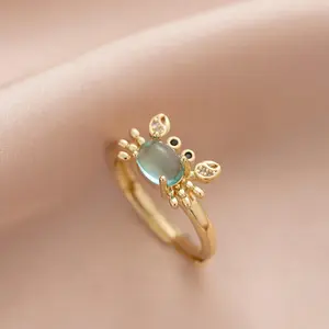 One Women's Ring, Exquisite Cute Mini Crab Ring, Copper Accessory, Party Daily Jewelry Accoutrement