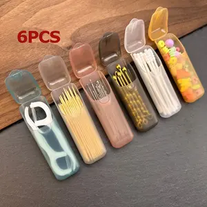 6pcs Mini Portable PP Plastic Storage Boxes with Multi-Compartments - Compact Travel Organizer Suitable for Travel, Dental Supplies, Medication, Jewelry & Small Parts - PP Plastic Containers