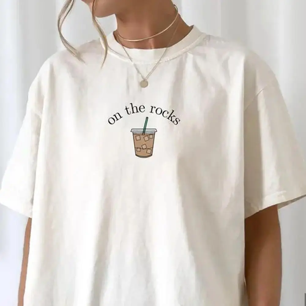 Unisex Washed Cotton Graphic Tee Iced Coffee Lover Print Shirt Funny Coffee Quote Retro Aesthetic Casual Streetwear Soft Breathable Short Sleeve Crewneck Everyday Wear Trendy Café Style Fashion Top Gift Idea