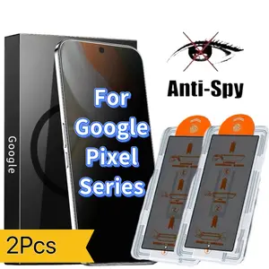 Google Pixel 6-10 Series Anti-Spy Protective Durable Screen Protector, Tempered Glass Film 9h, Bubble-Free, 2-Pack, Phone Screen Guard, Accessories, No Ca Prop 65