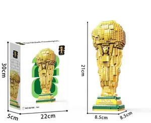 Golden Trophy Building Block , Sports Champion Cup Model Kit, DIY Collectible Desk Decor Display Gift For Adults Kids Open For Sale!