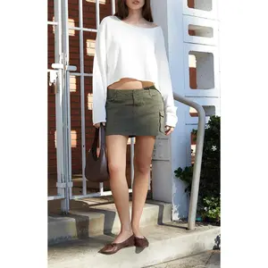 John Galt Women's Green Cargo Mini Skirt - Multicolor