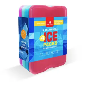 Ice Pack, 4 Counts Reusable Ice Pack, Quick Freeze Space Saving Reusable Ice Pack for Lunch Boxes Or Coolers, Multi Colored