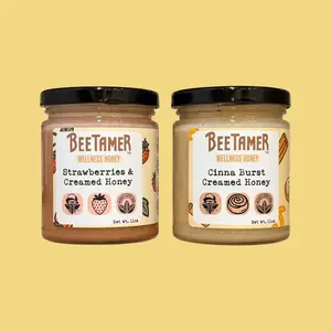The 2 Pack, Pre-selected Two Pack Combos, Raw Creamed Honey, two (11oz) jars, Seasonal Picks