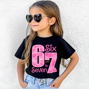 Pink  Meme Shirt, Six Seven Trend Tee, Funny Viral Number Sweatshirt, Barbie Outfit - Girls, Six Seven Funny Meme Shirt